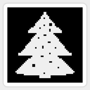 White Christmas tree pixel art Sticker